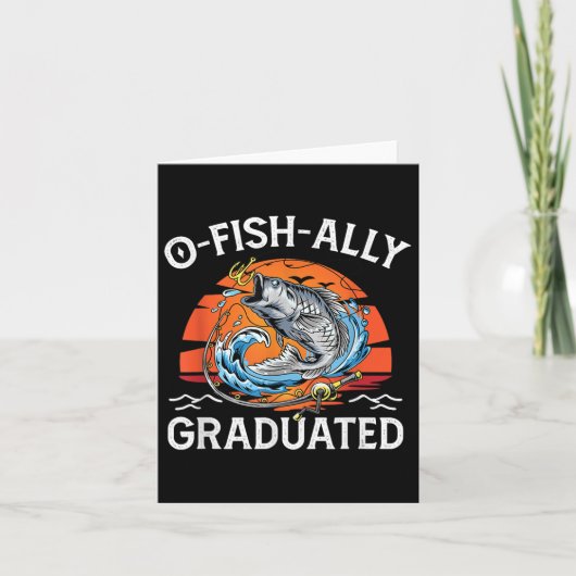Retro O-fish-ally Graduated Senior Afstuderen Vis Kaart (Voorkant)