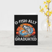Retro O-fish-ally Graduated Senior Afstuderen Vis Kaart (Gele Bloem)