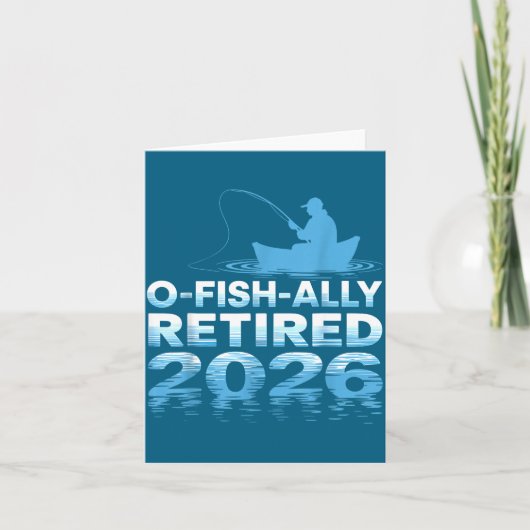 Retro O-fish-ally Retired 2026 Fisherman Fishing R Kaart (Voorkant)