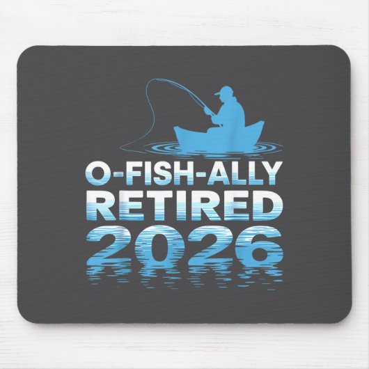 Retro O-fish-ally Retired 2026 Fisherman Fishing R Muismat (Voorkant)