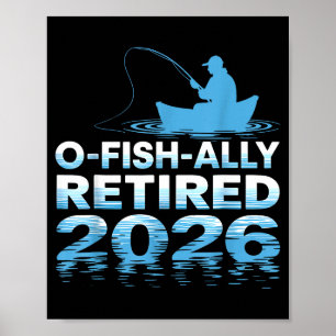 Retro O-vis-serij-lijk Gepensioneerd 2026 Visser V Poster