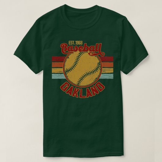  Retro Oakland Baseball Est 1968 L T-shirt (Design voorkant)