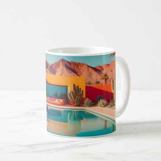 Retro Oasis – Palm Springs Coffee Mug Koffiemok (Voorkant rechts)