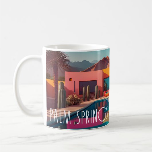 Retro Oasis – Palm Springs Coffee Mug Koffiemok (Links)
