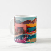 Retro Oasis – Palm Springs koffiemok (Voorkant links)