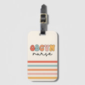 Retro OBGYN Verpleegster Bagagelabel (Voorkant (verticaal))