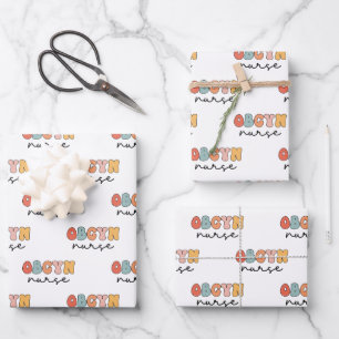 Retro OBGYN Verpleegster Inpakpapier Vel