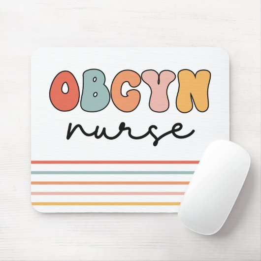 Retro OBGYN Verpleegster Muismat (Met muis)