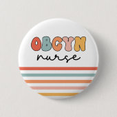 Retro OBGYN Verpleegster Ronde Button 5,7 Cm (Voorkant)