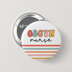 Retro OBGYN Verpleegster Ronde Button 5,7 Cm