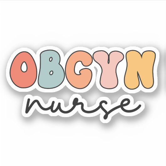 Retro OBGYN Verpleegster Sticker (Voorkant)