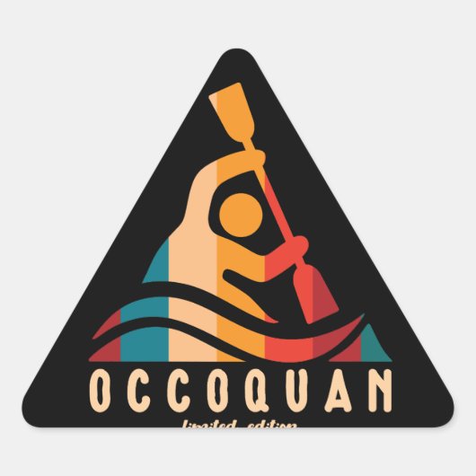 Retro Occoquan Kayaking Sticker (Voorkant)