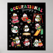 Retro Occupational Therapy Christmas Snowman Ot Ot Poster (Voorkant)