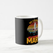 Retro  Occupy Mars 2020 Planet Martian Koffiemok (Voorkant rechts)
