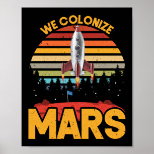 Retro  Occupy Mars 2020 Planet Martian Poster