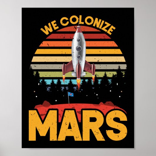 Retro  Occupy Mars 2020 Planet Martian Poster (Voorkant)