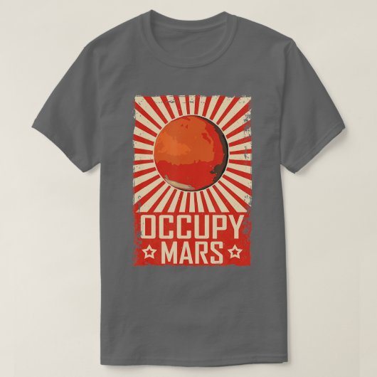 Retro Occupy Mars T-shirt (Design voorkant)