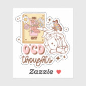 Retro “OCD uitschakelen” bewustzijn van geestelijk Sticker (Vel)