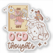 Retro “OCD uitschakelen” bewustzijn van geestelijk Sticker (Voorkant)