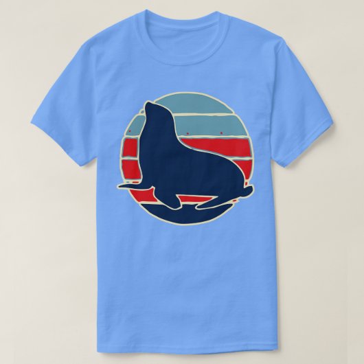 retro oceaan dierlijke afdichting t-shirt (Design voorkant)