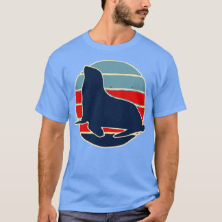 retro oceaan dierlijke afdichting t-shirt