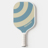 Retro Oceaan Drie Cirkel Streep met Naam Pickleball Paddle (Achterkant)