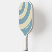 Retro Oceaan Drie Cirkel Streep met Naam Pickleball Paddle (Links)