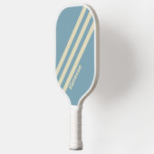 Retro Oceaan Drie Strepen met Naam Pickleball Paddle (Links)