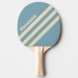 Retro Oceaan Driehoekige Strepen met Naam Tafeltennisbatje
