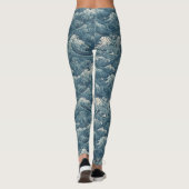 Retro oceaan golven leggings (Achterkant)