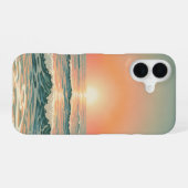 Retro Oceaan Horizon iPhone 16 Hoesje (Achterkant horizontaal)