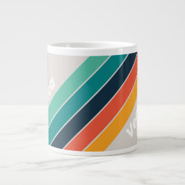 Retro Oceaan Regenboog Gestreept met Naam Grote Koffiekop