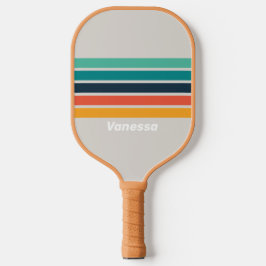 Retro Oceaan Regenboog Overdwars Gestreept met Naa Pickleball Paddle