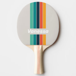 Retro Oceaan Regenboog Speld Gestreept met Naam Tafeltennisbatje