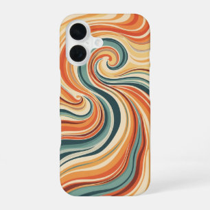 Retro Oceaanstromingen iPhone 16 Hoesje