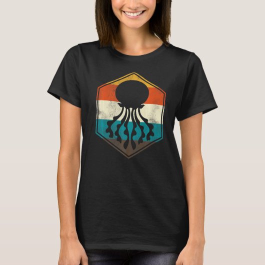 Retro Ocean Animal kwallen T-shirt (Voorkant)