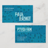 Retro Ocean Blue Mosaic Eye Vangstend Visitekaartj Visitekaartje (Voorkant / Achterkant)