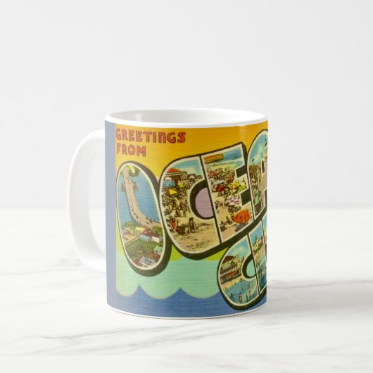 Retro Ocean City NJ Koffiemok (Voorkant links)