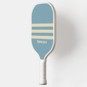 Retro Ocean Drie Dwars Strepen met Naam Pickleball Paddle (Links)