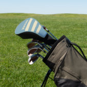 Retro Ocean Drie Overdwars Strepen met Naam Golfheadcover (Insitu)