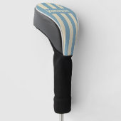 Retro Ocean Drie Pin Strepen met Naam Golfheadcover (Schuin)
