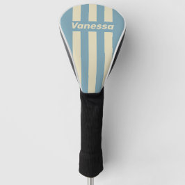 Retro Ocean Drie Pin Strepen met Naam Golfheadcover