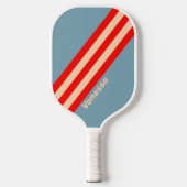 Retro Ocean Horizon Stripes met naam Pickleball Paddle (Voorkant)