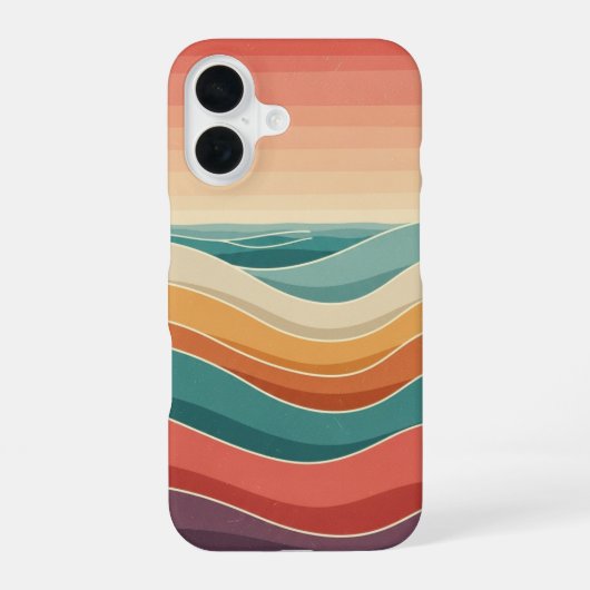 Retro Ocean Layers iPhone 16 Hoesje (Achterkant)