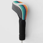Retro Ocean Regenboog Speld Gestreept met Naam Golfheadcover (Schuin)