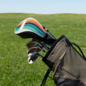 Retro Ocean Regenboog Speld Gestreept met Naam Golfheadcover (Insitu)