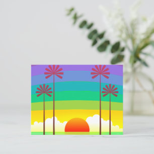 Retro Ocean Sunrise Briefkaart