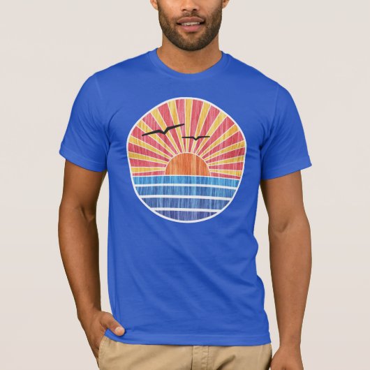 Retro Ocean Sunset T-shirt (Voorkant)