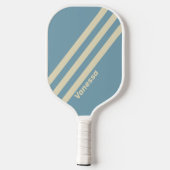 Retro Ocean Three Stripes met naam Pickleball Paddle (Achterkant)
