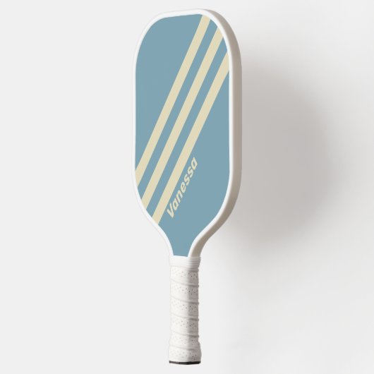 Retro Ocean Three Stripes met naam Pickleball Paddle (Links)